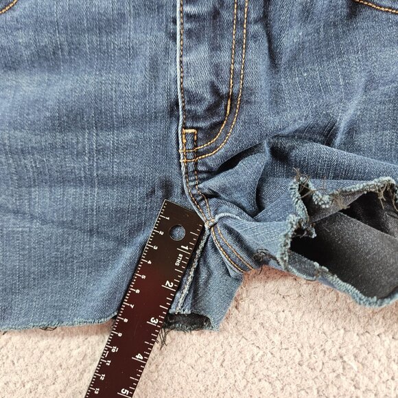 American‎ Eagle Shorts Womens 6 Denim Super Stretch Jegging Cut Off Distressed - Picture 12 of 15